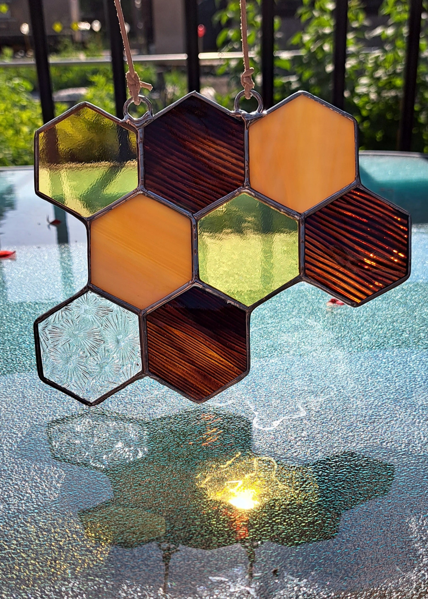 Style A- Amber, Honey, Brown textured and Clear textured glass.