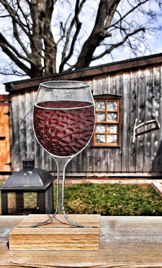 Red wine stained glass