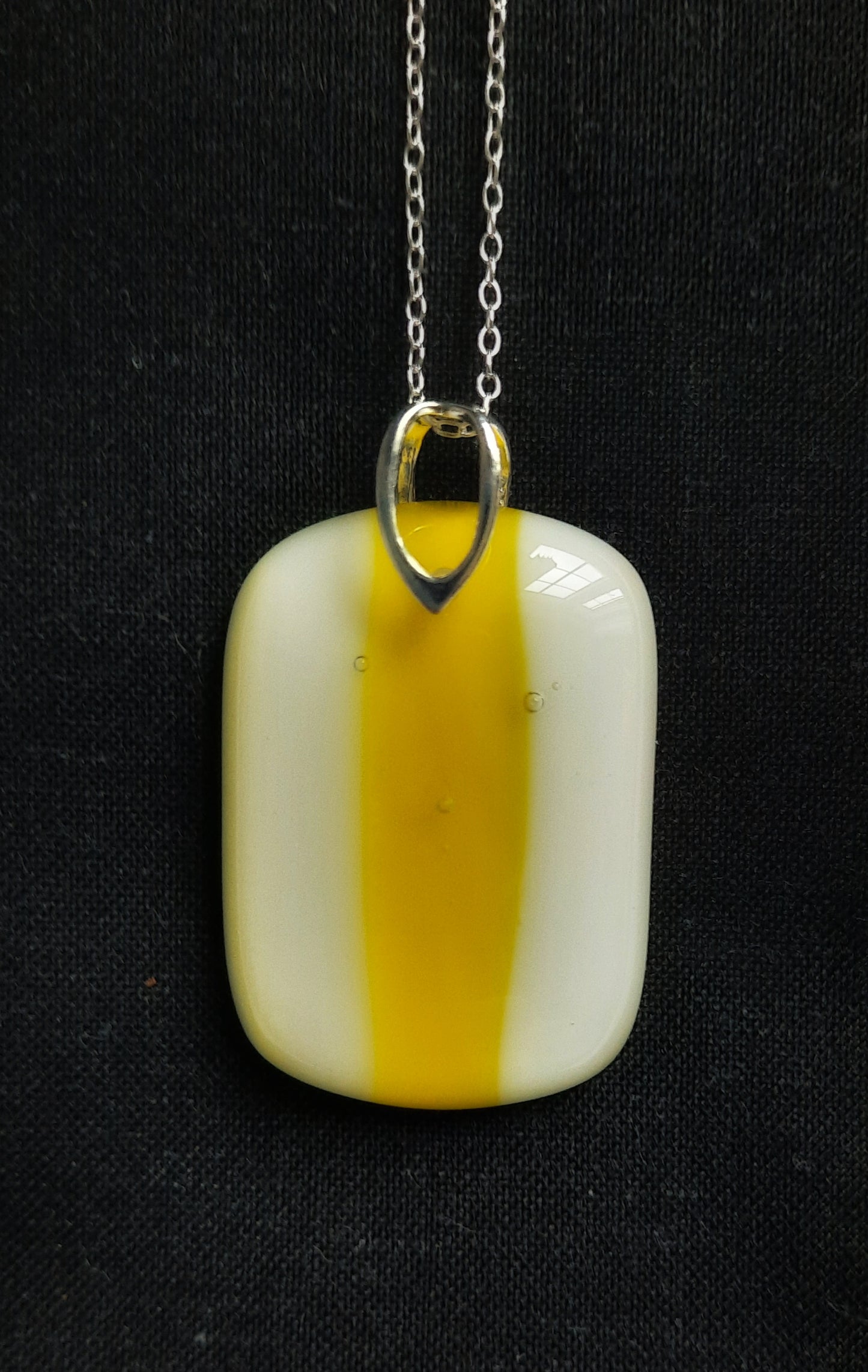 Fused Glass Pendant  and Earring Set on .925 Sterling Silver