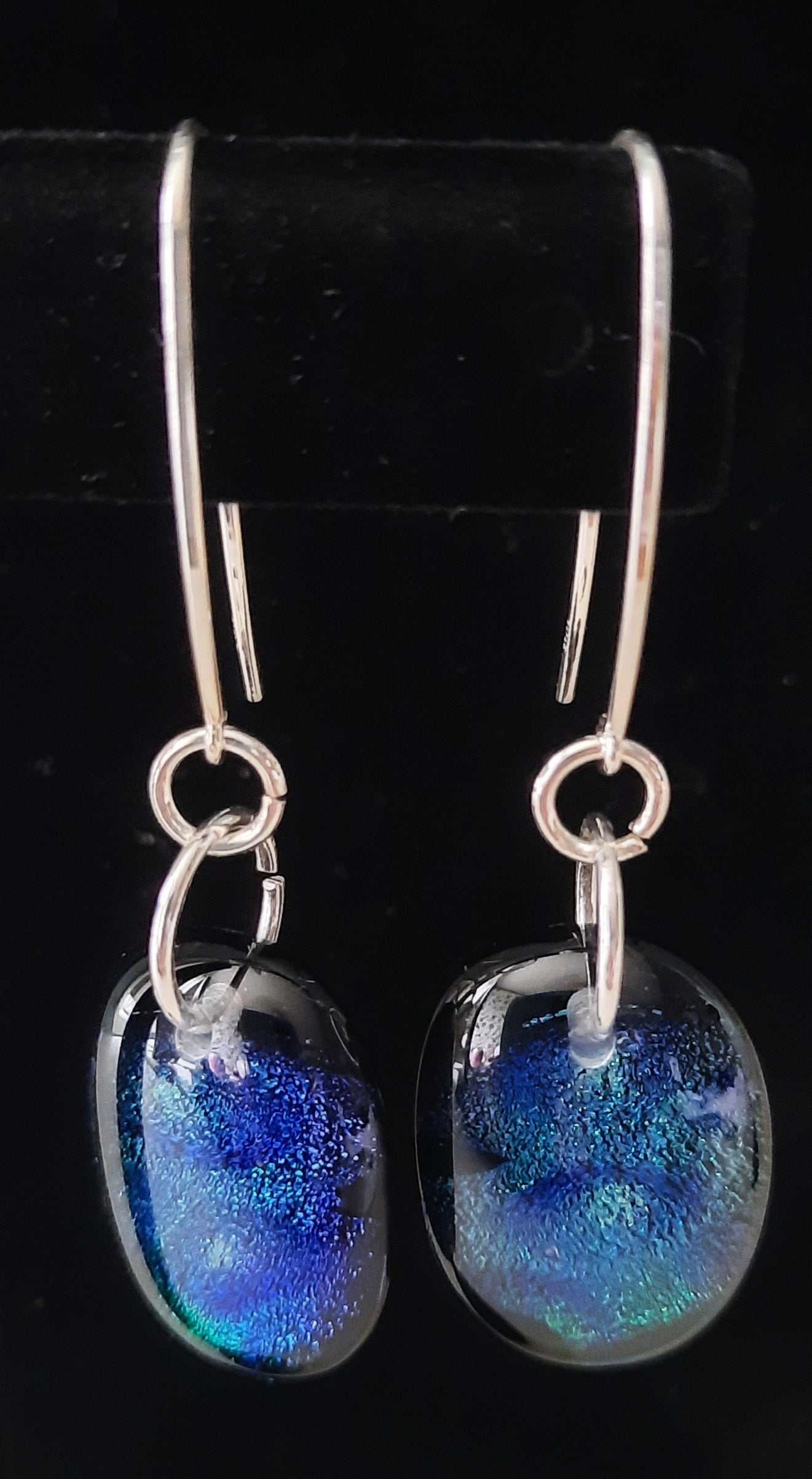 Fused Glass Pendant and Earrings Set on .925 Sterling Silver