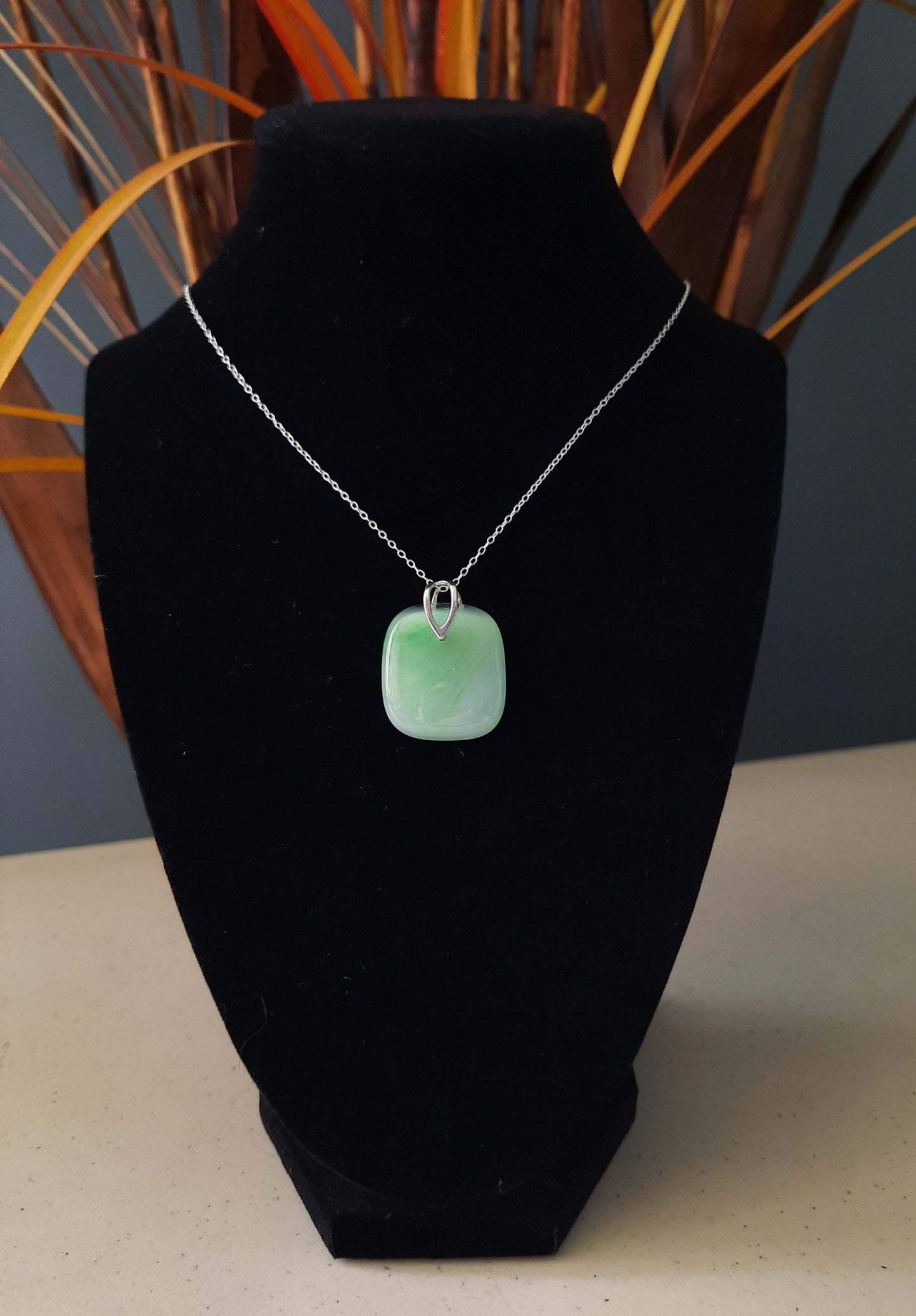 Fused Glass Pendant on .925 Sterling Silver