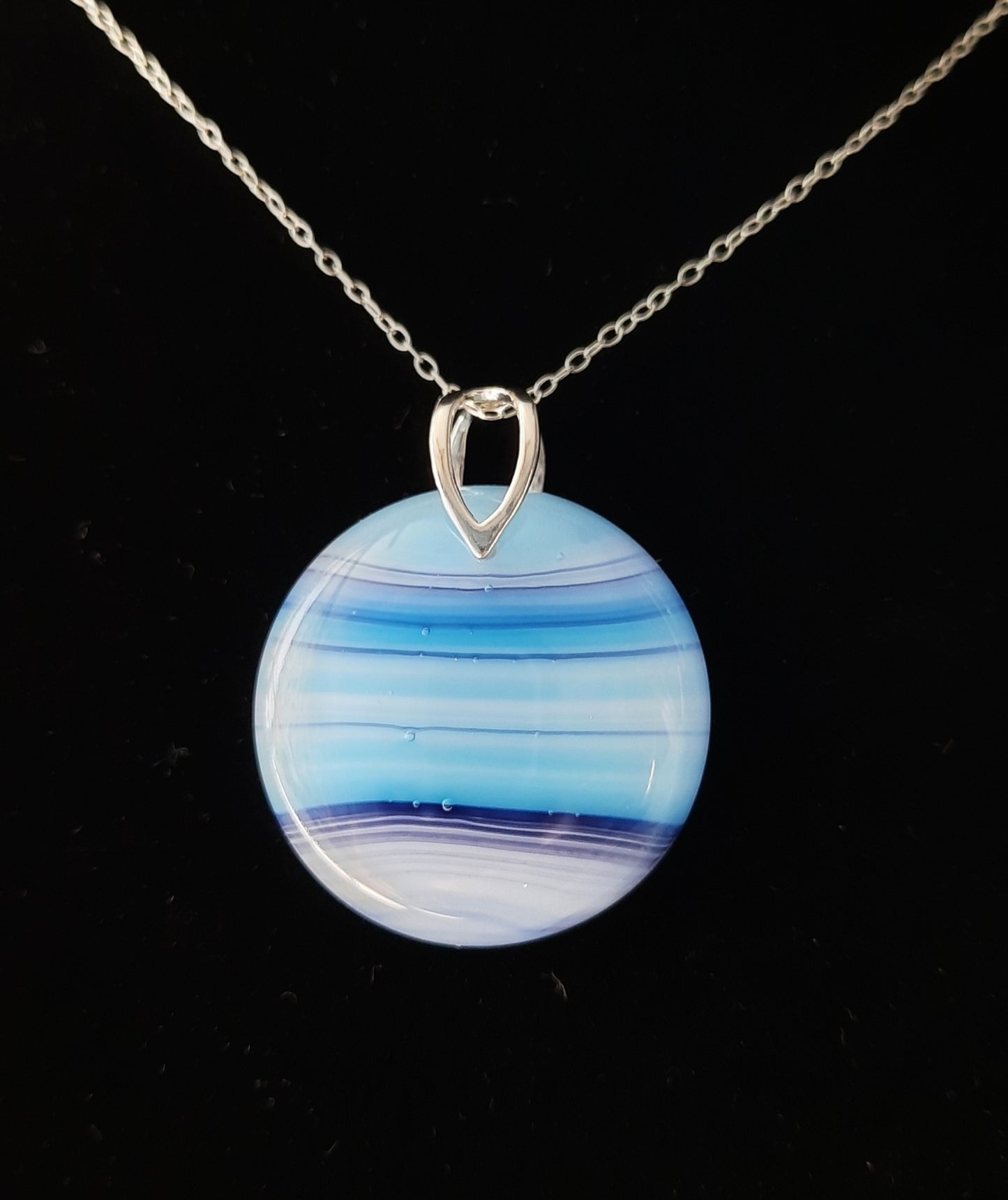 Fused Glass Pendant on .925 Sterling Silver