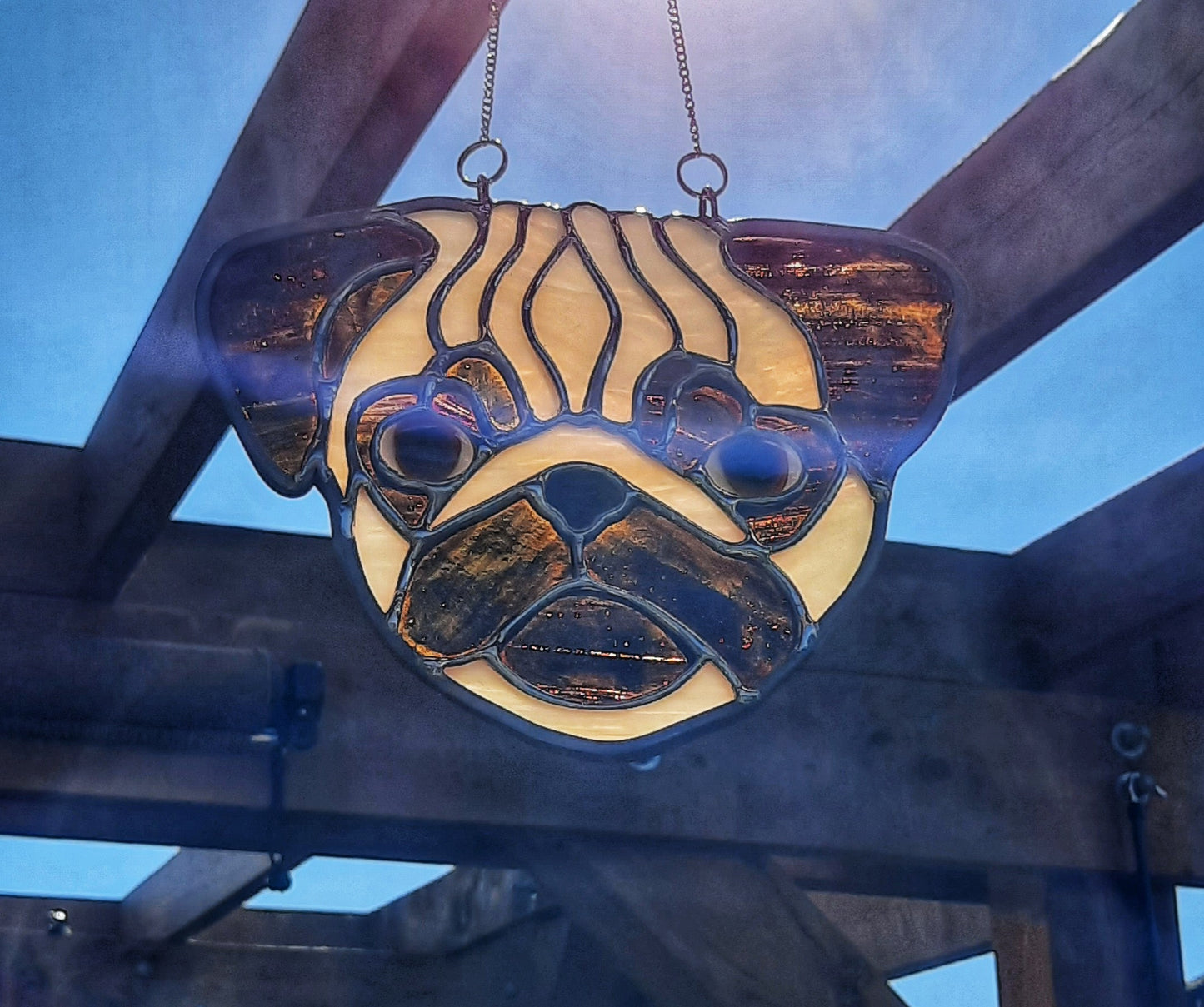 Stained glass dog - Pug