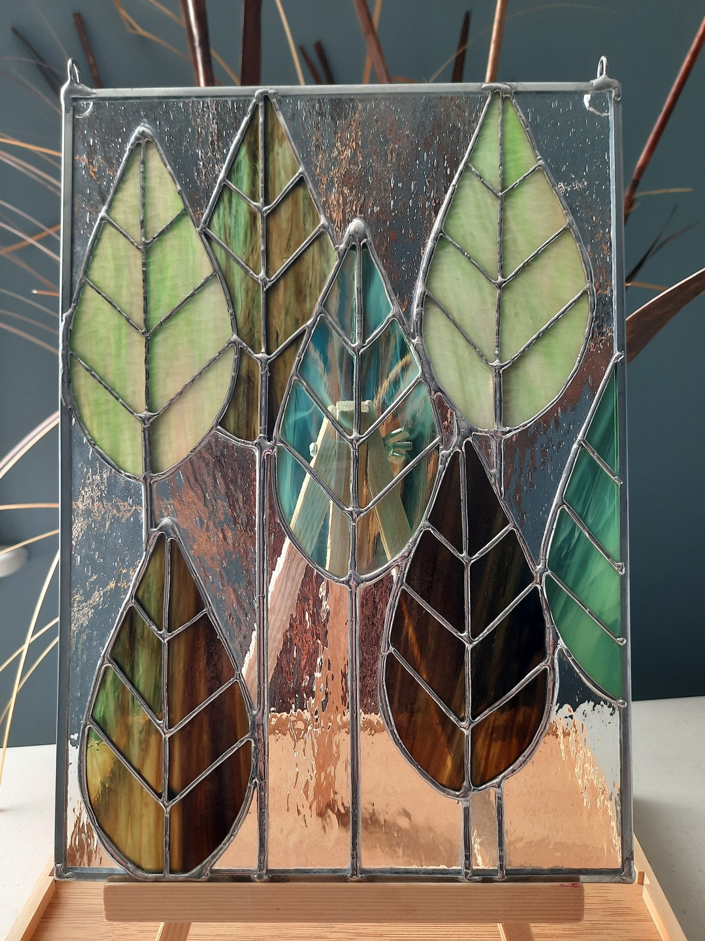 Stained Glass Panel - Leaves