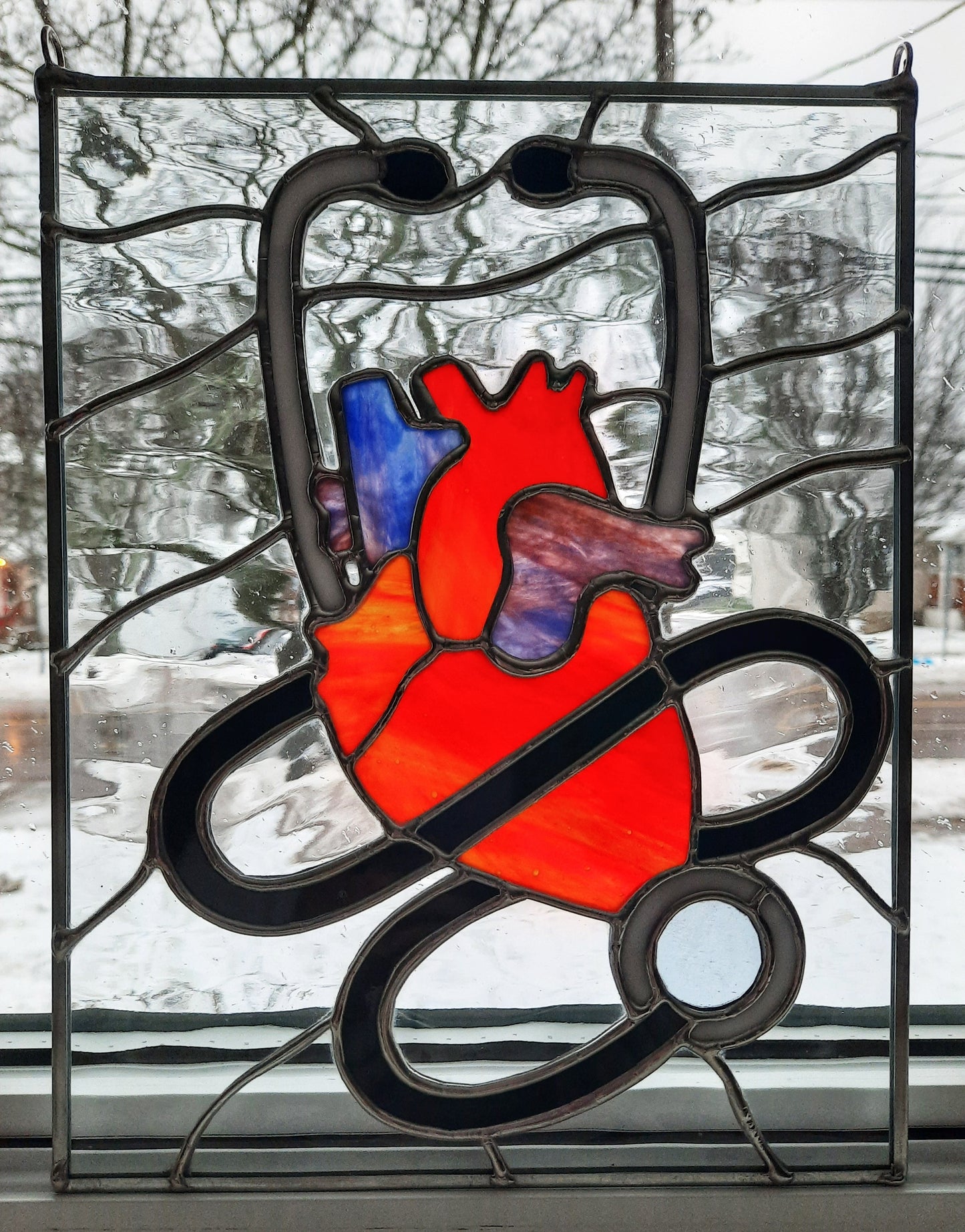 Stained Glass "All Heart" Panel