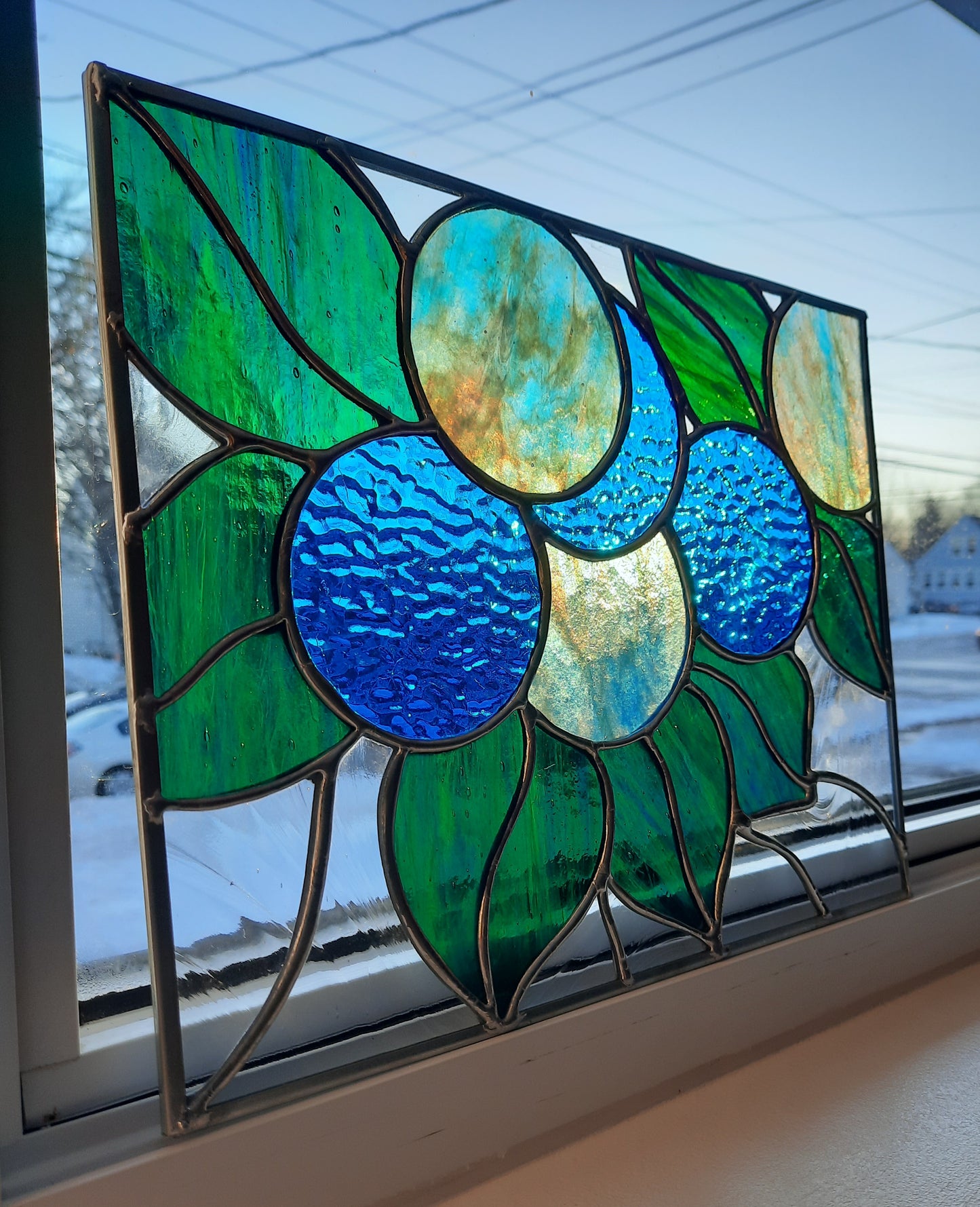 Stained Glass Panel - Blueberry Patch