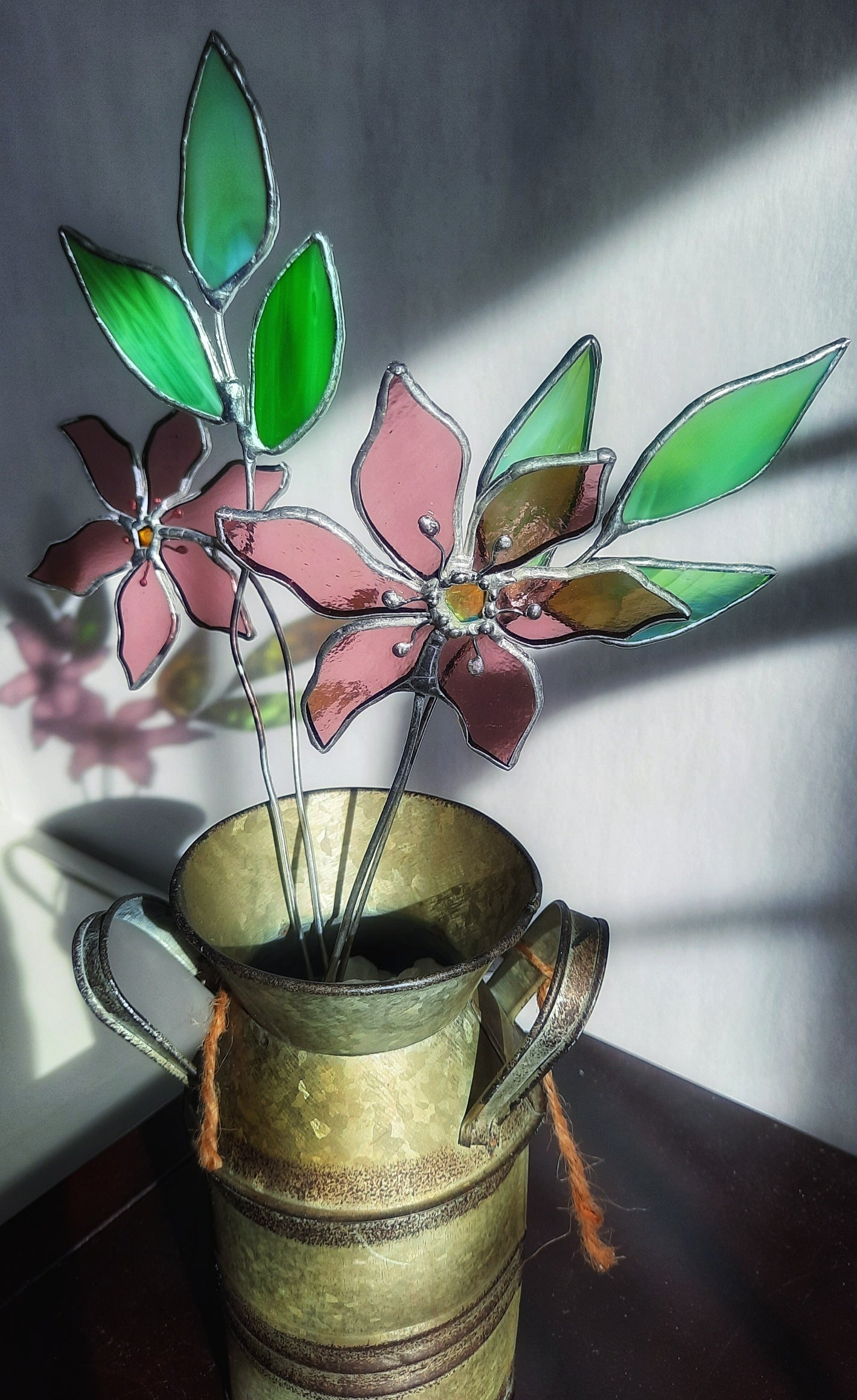Example of a glass bouquet arrangement.